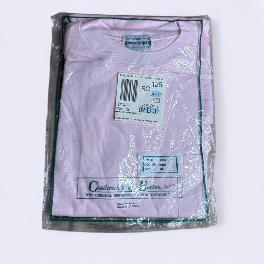 Chadwick's of Boston Vintage 1993 Deadstock Pink Pocket Tee